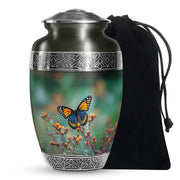 Orange Butterfly Cremation Urn - Small Urn For Ashes Keepsake Mom