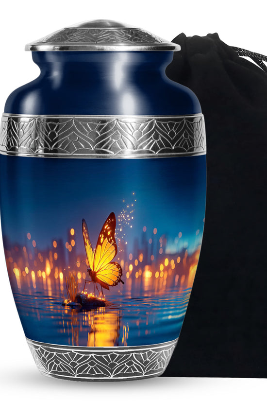 Beautiful Elegant Golden Butterfly Urn - Urns For Adult Female Mom