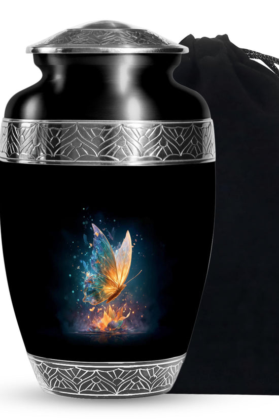 Glowing Butterfly Cremation Urn - Small Urn For Ashes For Women
