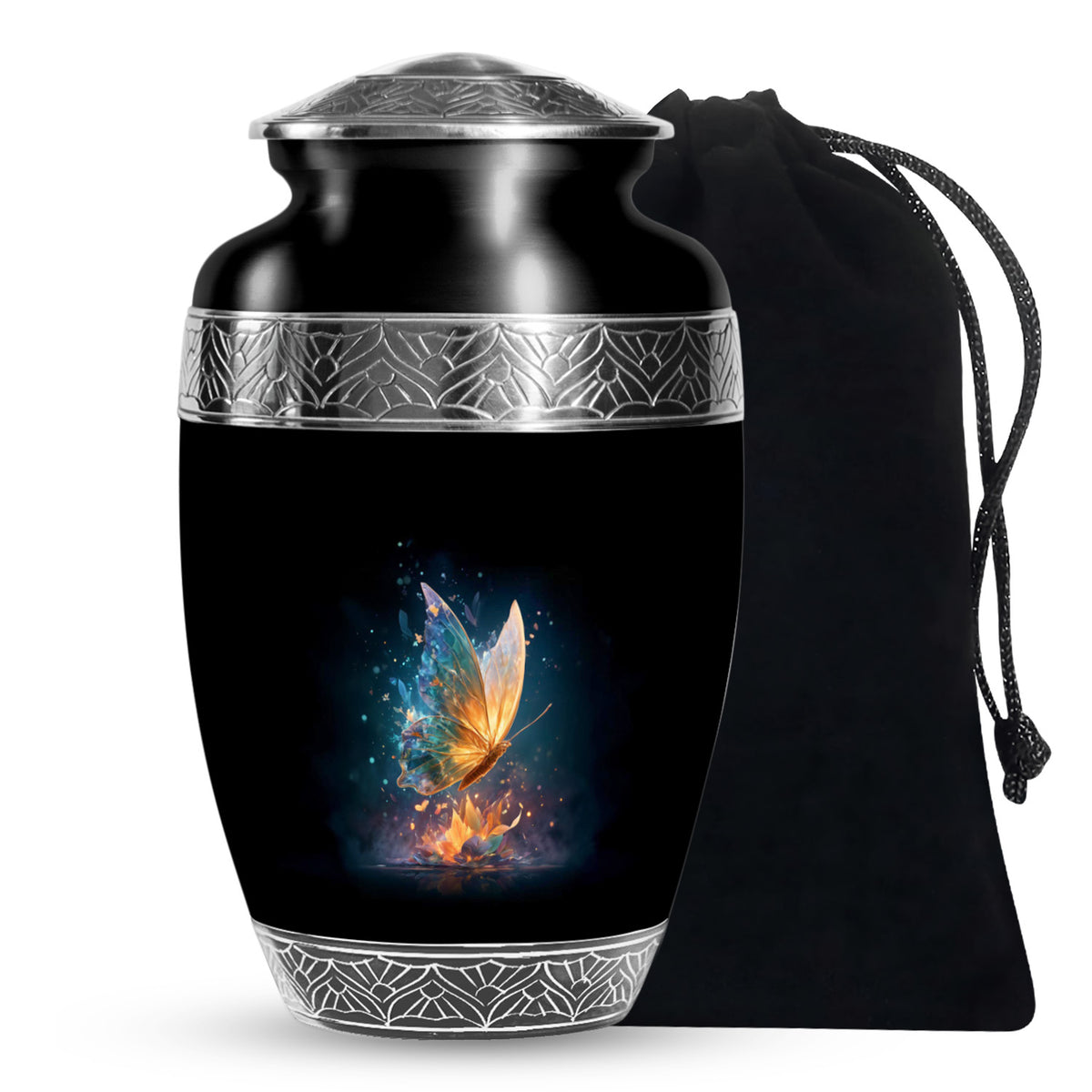 Glowing Butterfly Cremation Urn - Small Urn For Ashes For Women