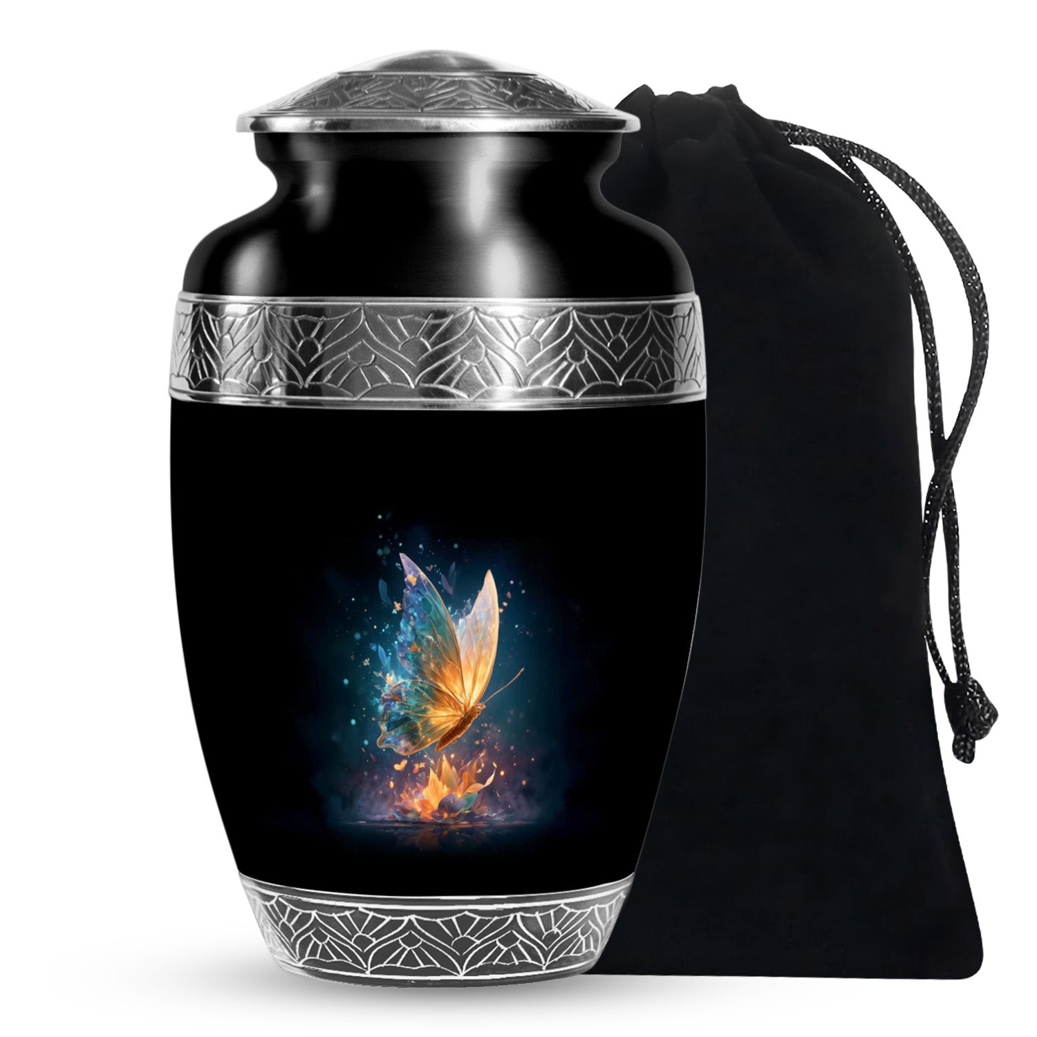 Glowing Butterfly Cremation Urn - Small Urn For Ashes For Women