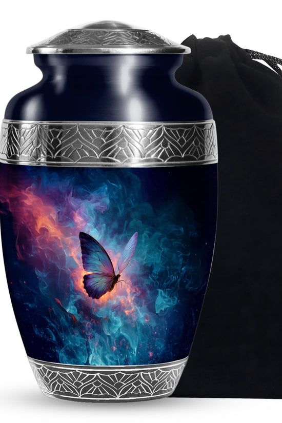 Blue Butterfly Cremation Urn - Small Urn For Ashes Keepsake Mom