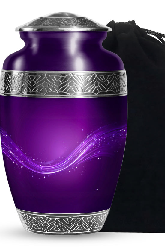 Personalized Purple Color Urn - Beautifully Handcrafted Urns For Ashes
