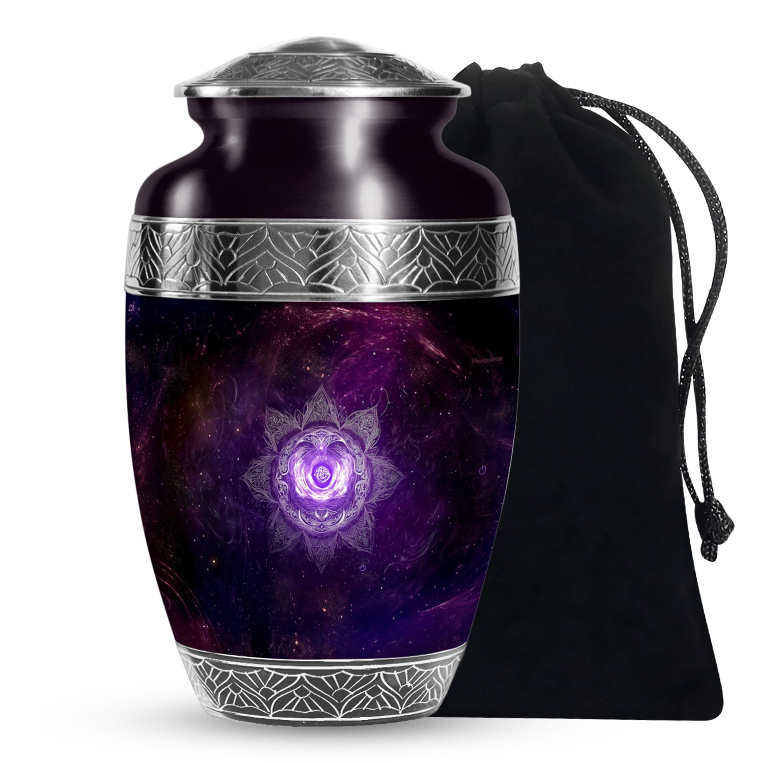 Decorative Purple Cosmic Urn – Mandala Design Urn for Human Ashes