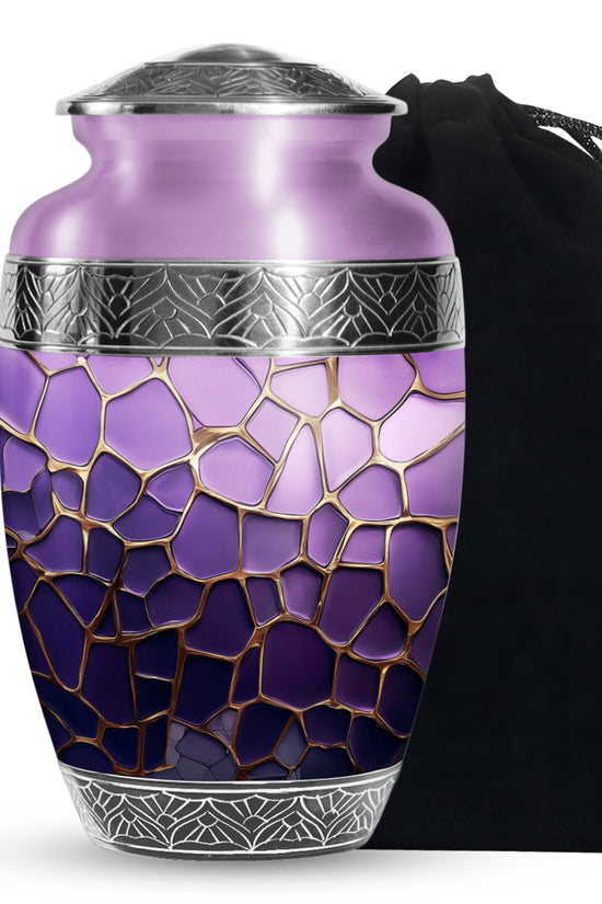 Premium Purple Cremation Urn for Ashes – Decorative Memorial Urn