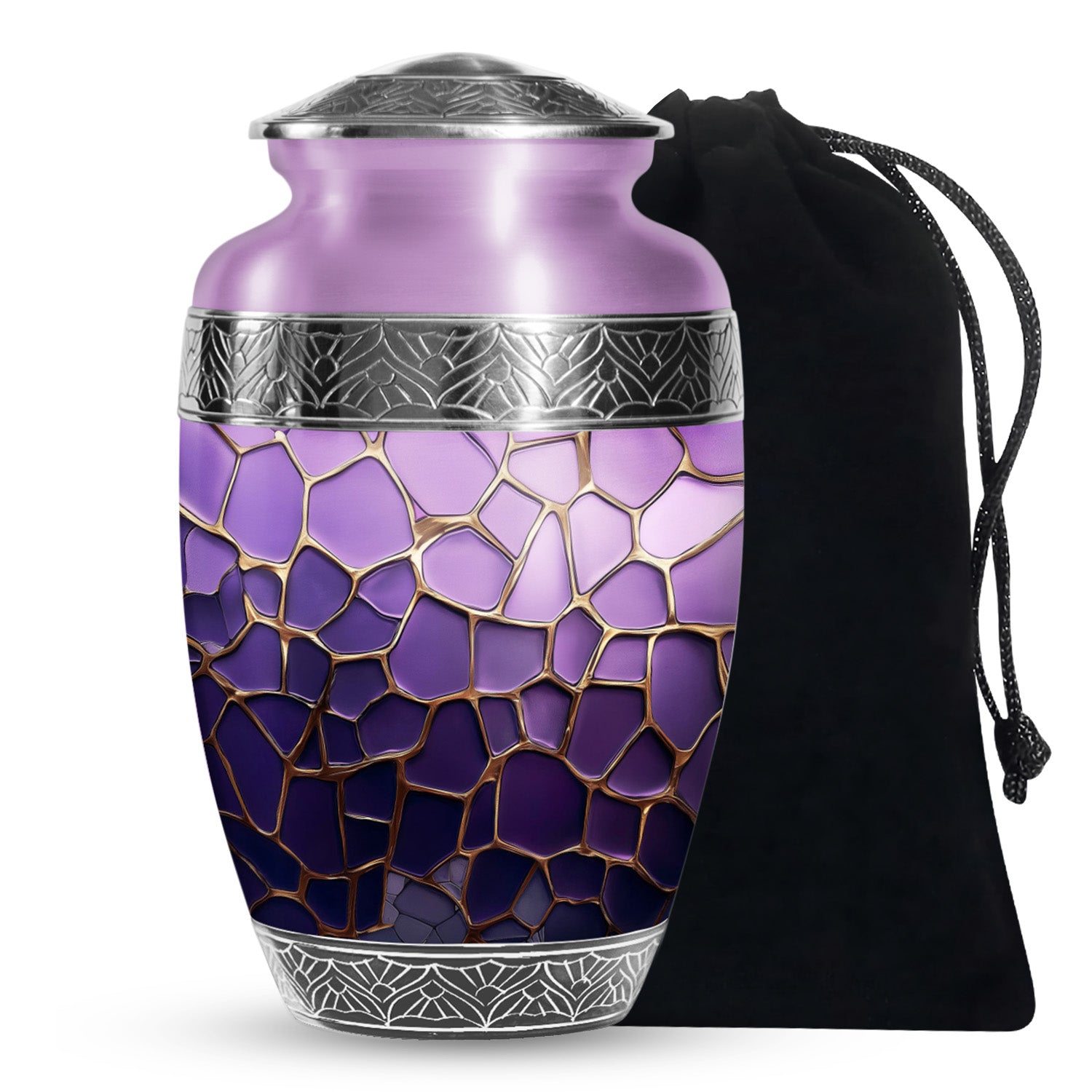 Premium Purple Cremation Urn for Ashes – Decorative Memorial Urn