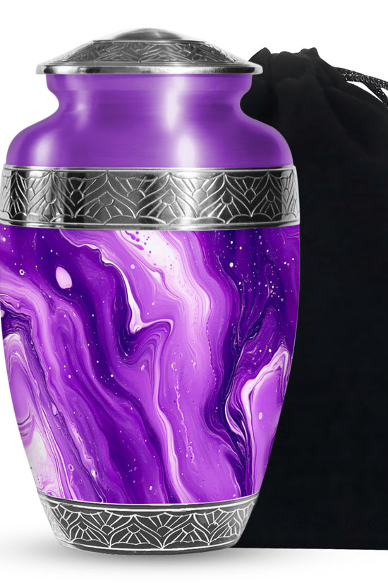 Handcrafted Purple Cremation Urn – Large Urns for Human Ashes Adult