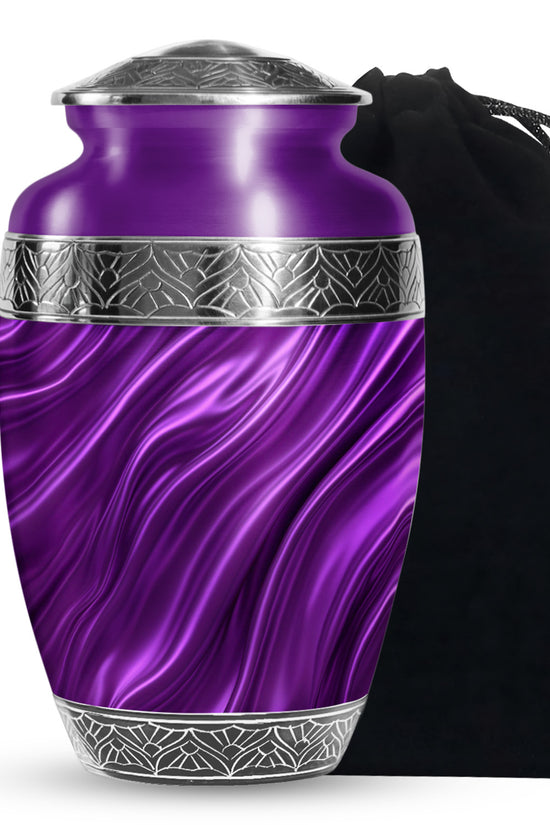 Purple Swirl Cremation Urn – Elegant Memorial Urn For Adult Male & Female