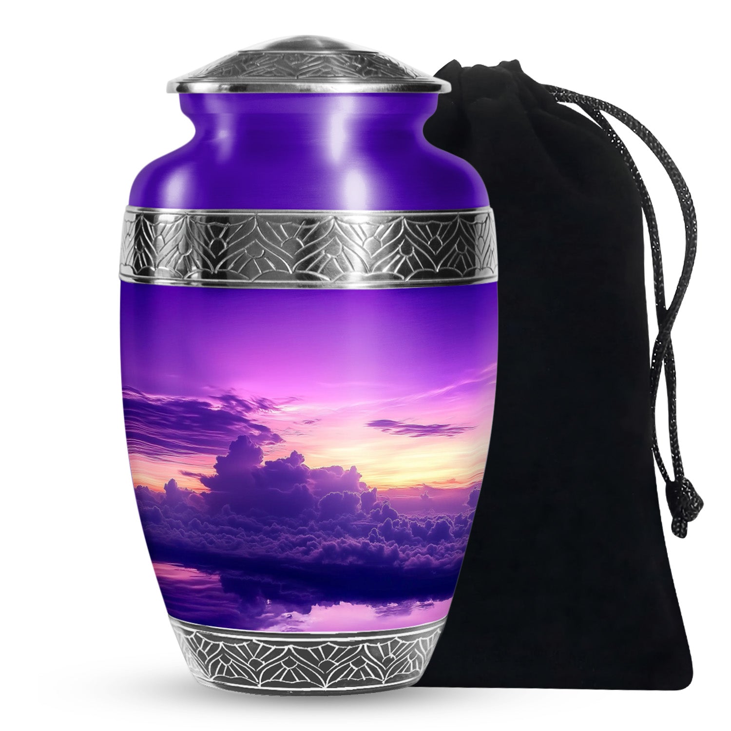 Purple Sunset Sky Funeral Urn – Beautiful Adult Memorial Urn for Ashes