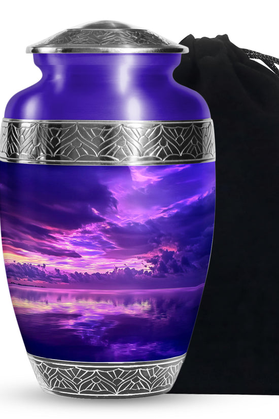 Purple Sunset Cremation Urn - Small Cremation Urn For Ashes For Women