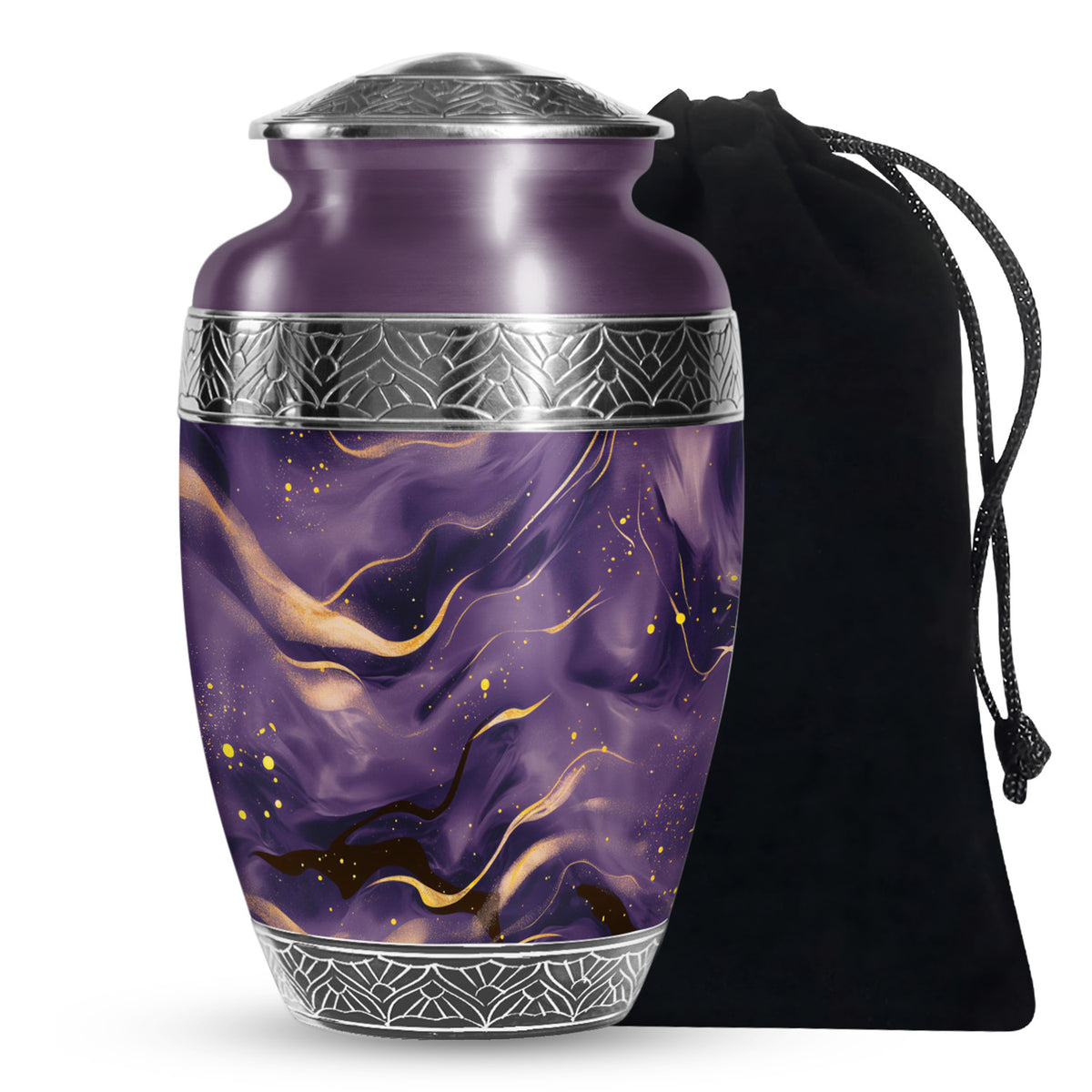 Handcrafted Purple Marble Cremation Urn – Decorative Memorial Keepsake