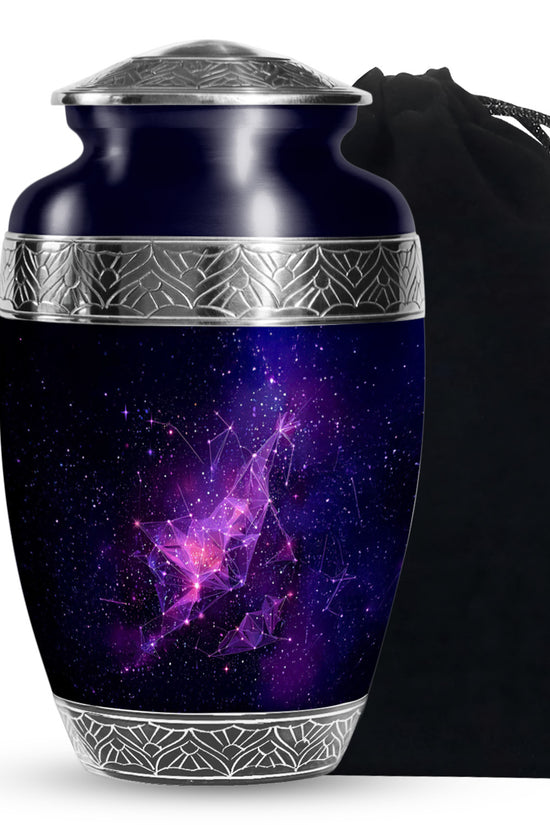 Galaxy Purple Cremation Urn – Cosmic Star Memorial Urn for Ashes