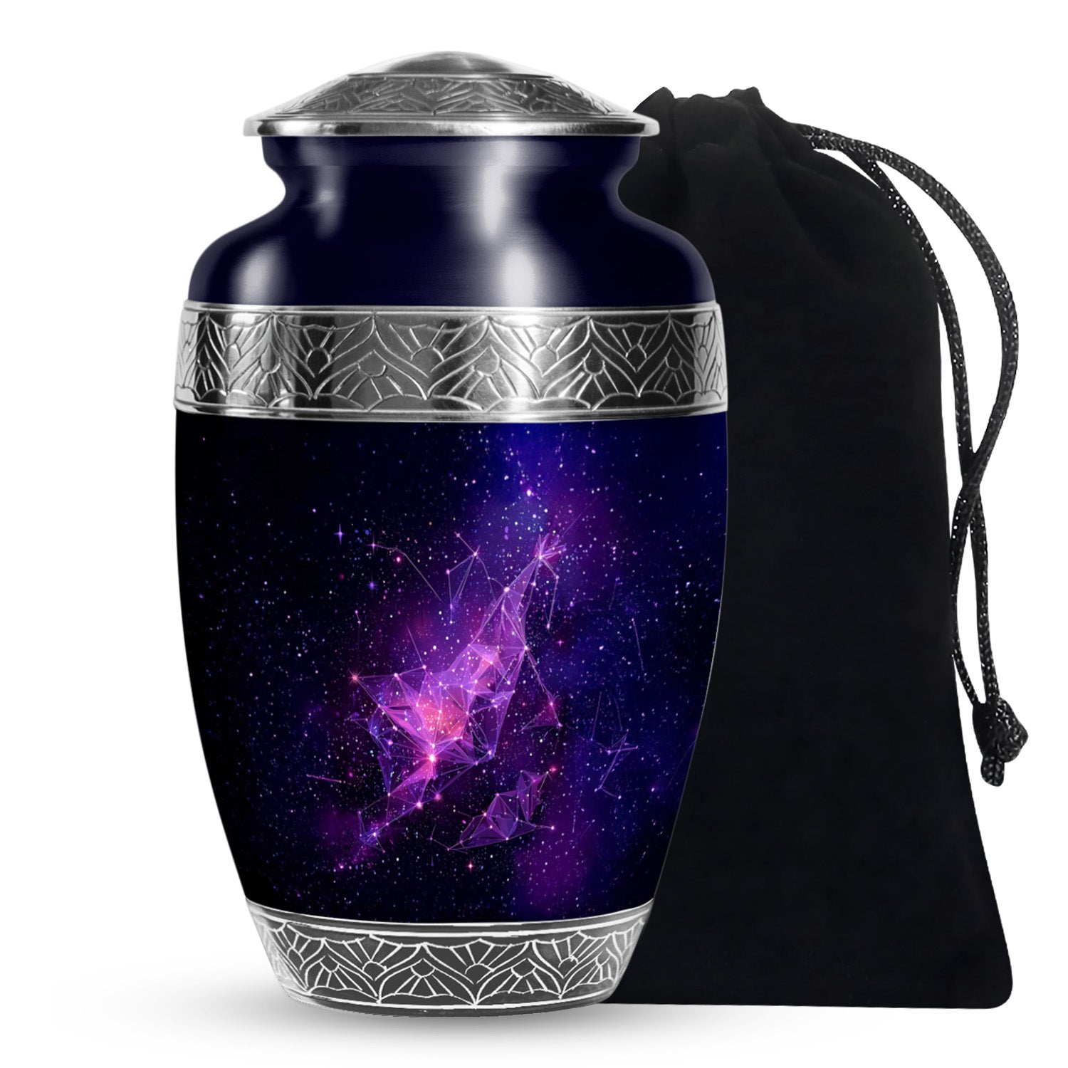 Galaxy Purple Cremation Urn – Cosmic Star Memorial Urn for Ashes
