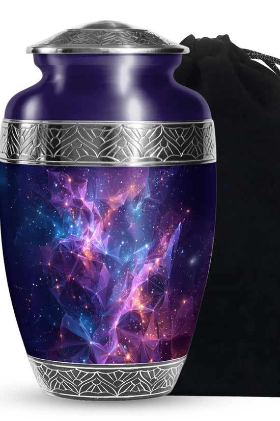 Galaxy Cremation Urn – Cosmic Purple Memorial Ashes Urn For Ashes