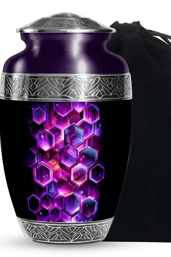Artistic Geometric Cremation Urn - Large Decorative Urns For Ashes