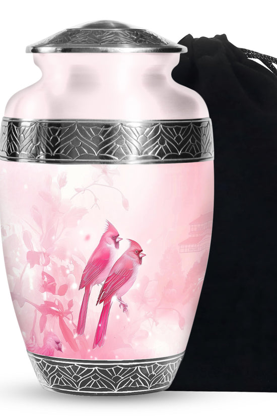 Artistic Cardinal Bird Cremation Urn For Women - Large Urn For Female
