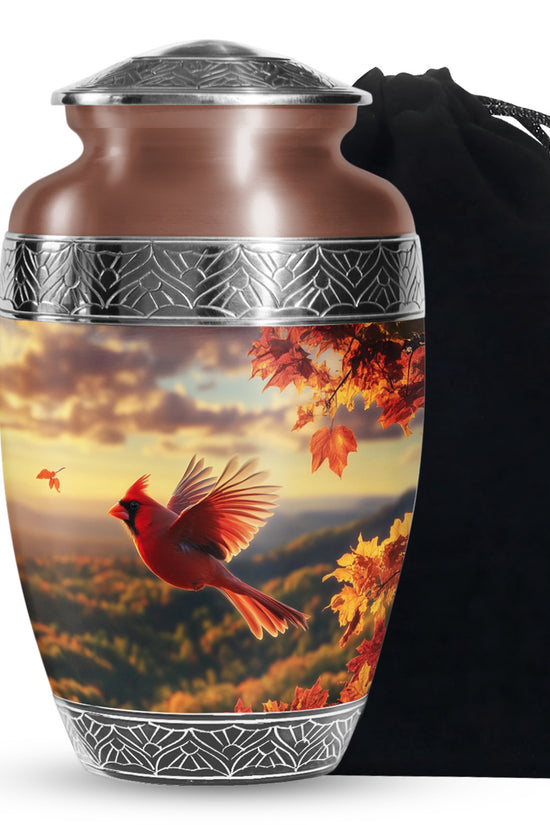 Flying Cardinal Bird Urn For Ashes - Urn For Adult Male & Female