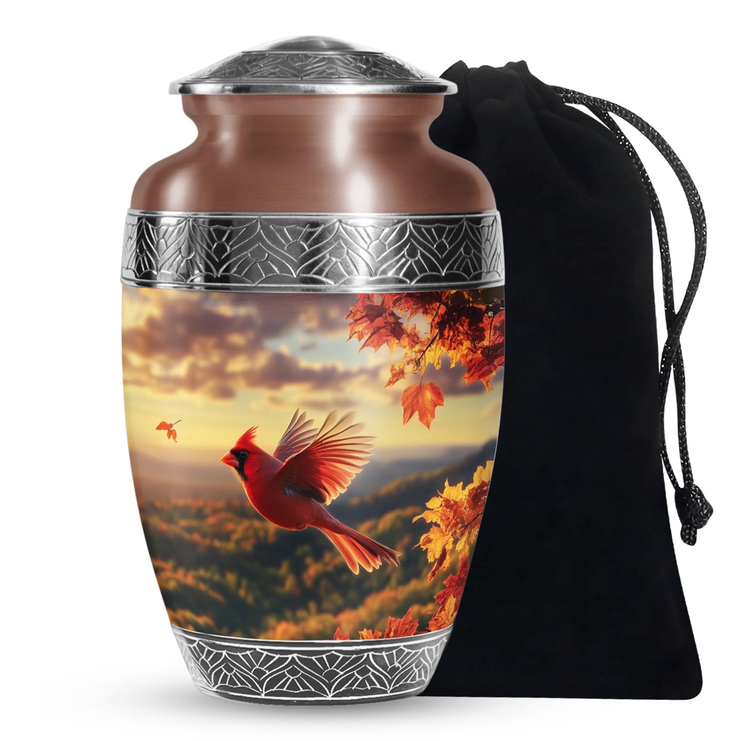 Flying Cardinal Bird Urn For Ashes - Urn For Adult Male & Female