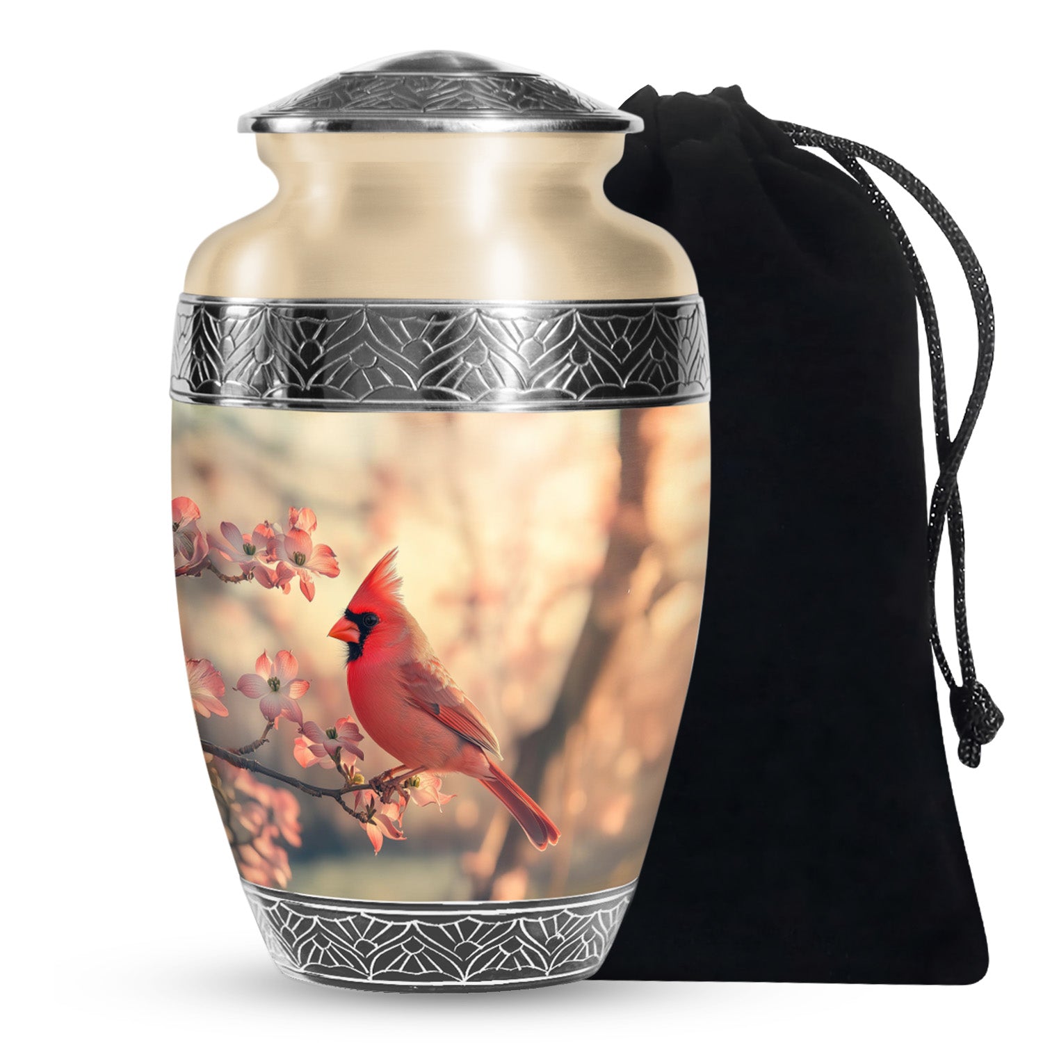 Red Cardinal Bird Urn For Adult Female & Male - Large Sized Urn