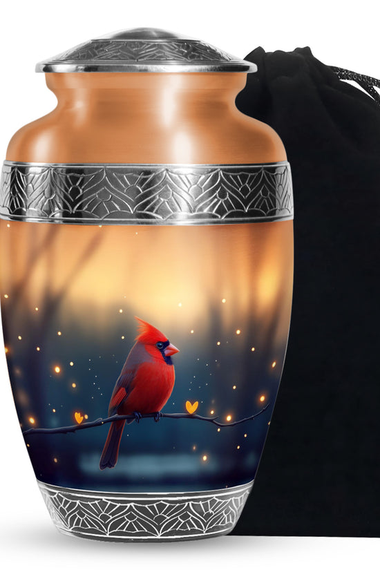 Beautiful Cardinal Bird Funeral Urn - Cremation Urn For Mother & Father