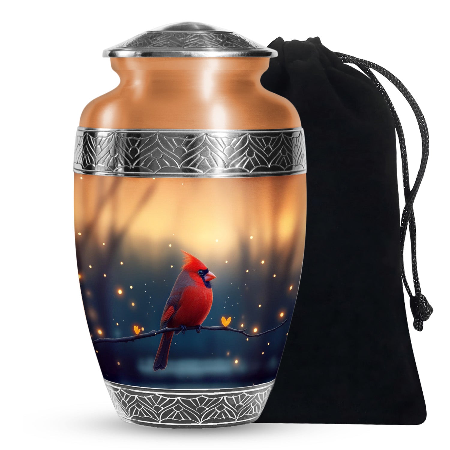 Beautiful Cardinal Bird Funeral Urn - Cremation Urn For Mother & Father