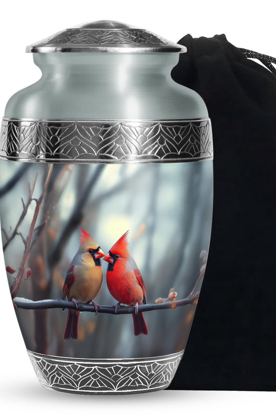 Cardinal Bird Couple Urn - Beautiful Memorial Urn For Loved Ones