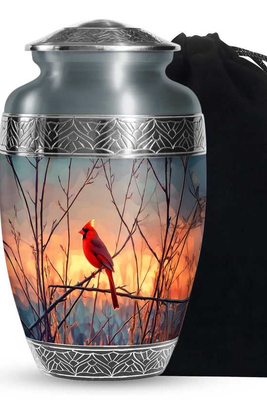 Cardinal Sunset Cremation Urn - Nature Memorial Urn For Human Ashes