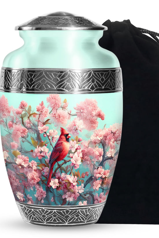 Cardinal Blossom Funeral Urn - Beautiful Memorial Urn For Female