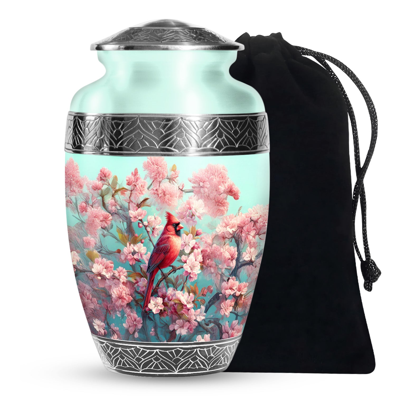 Cardinal Blossom Funeral Urn - Beautiful Memorial Urn For Female