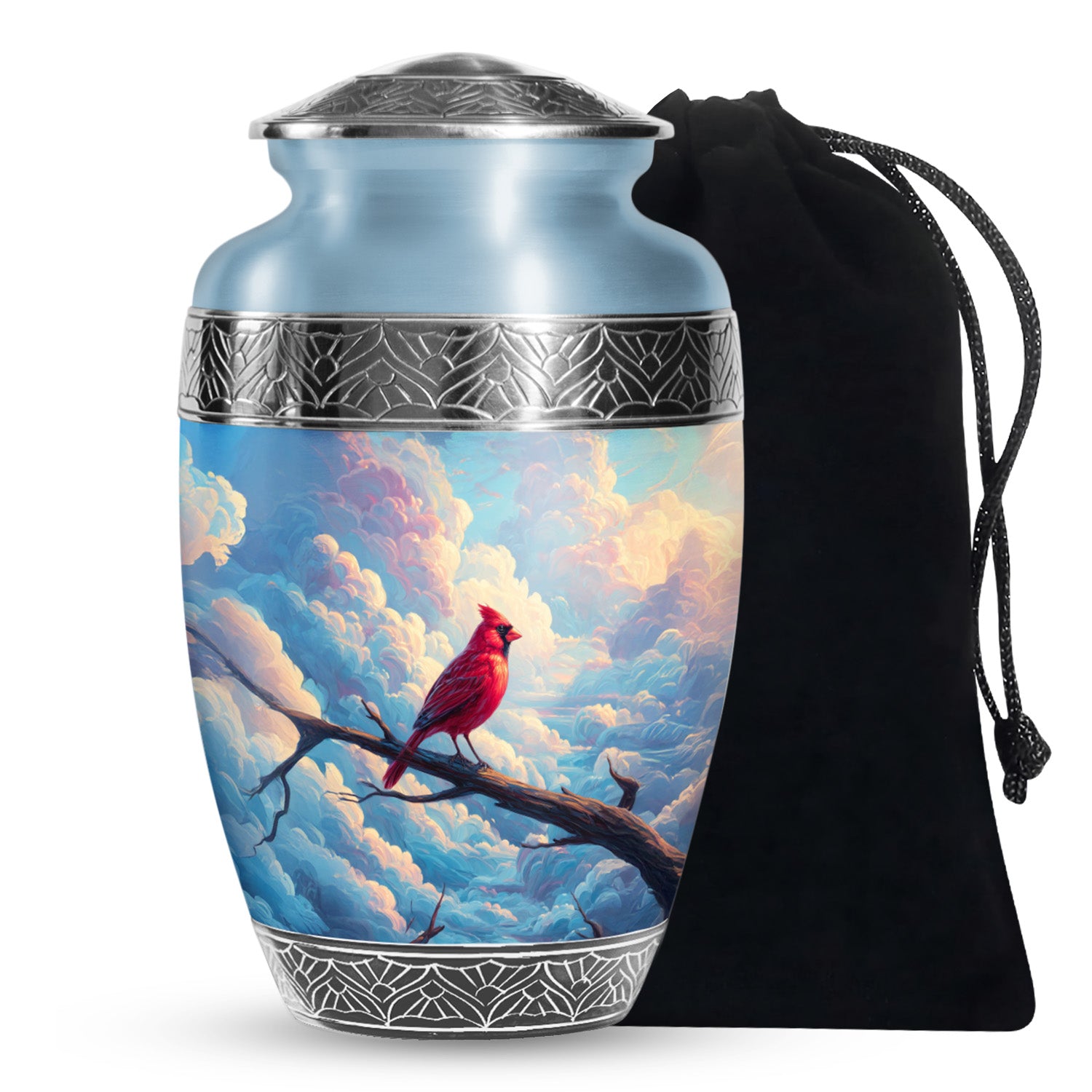 Cardinal Bird Funeral Urn - Peaceful Sky Cremation Urn For Loved Ones