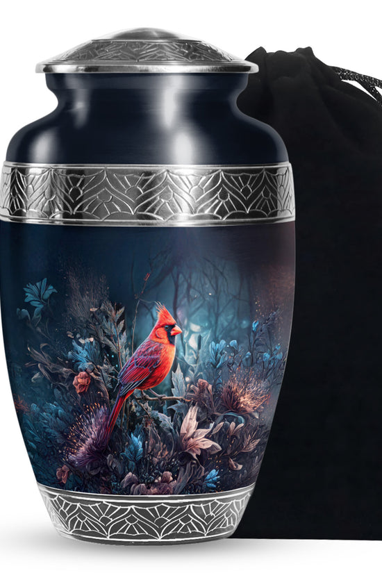 Peaceful Cardinal Funeral Urn - Nature theme Aluminum Cremation Urn For Ashes