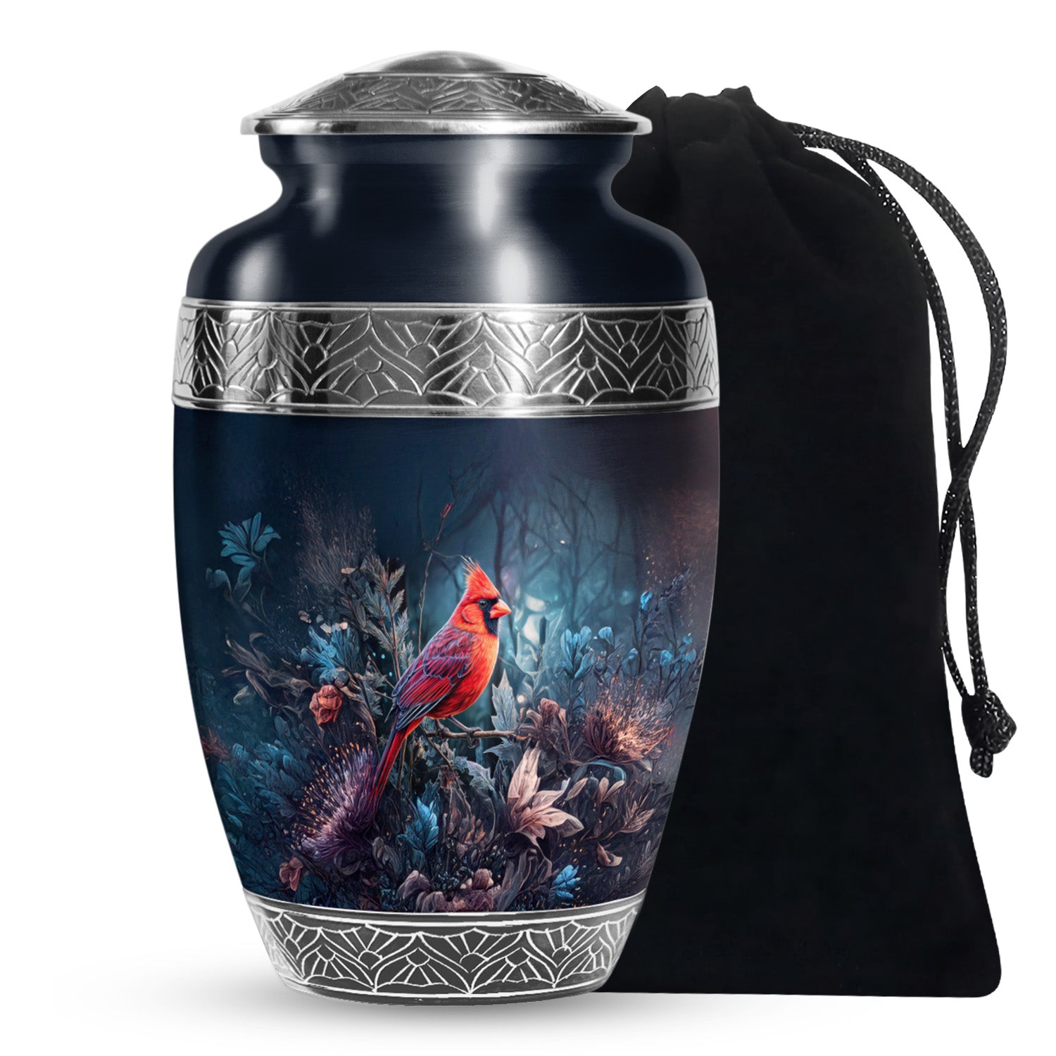Peaceful Cardinal Funeral Urn - Nature theme Aluminum Cremation Urn For Ashes
