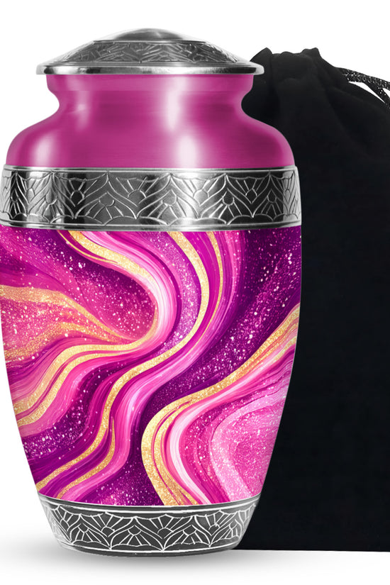 Pink Theme Memorial Urn - Large Cremation Urn For Female Ashes