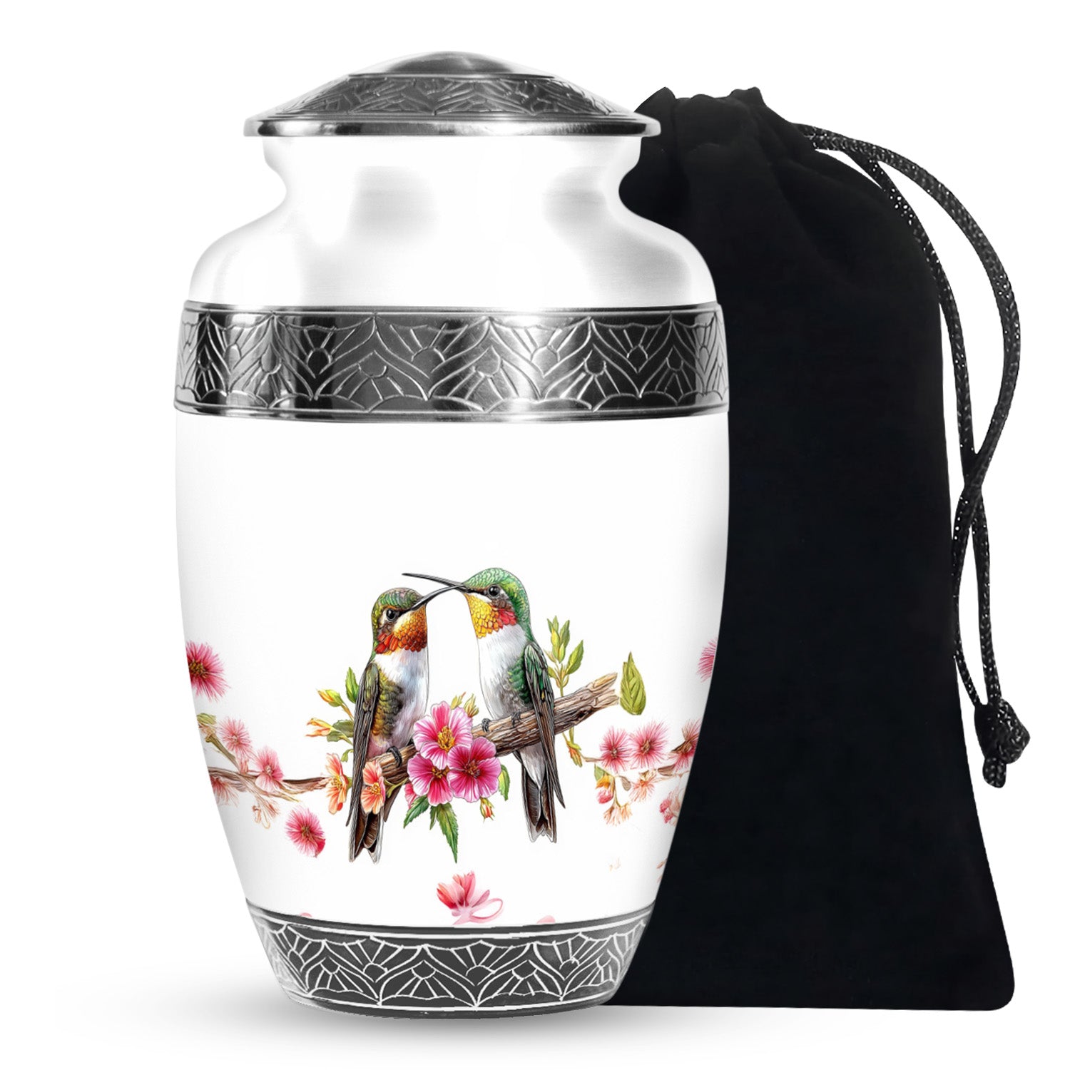Love Birds Cremation Urn - Hummingbird Memorial Urn For Couple