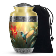 Hummingbird Memorial Urn - Golden Decorative Urn For Adults Ashes