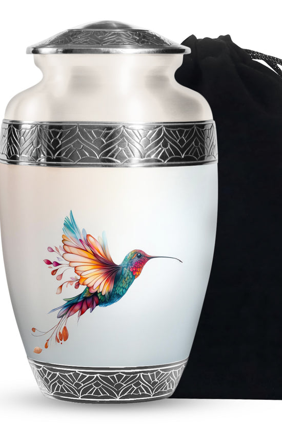 Colorful Hummingbird Cremation Urn -Artistic Memorial Urn For Loved Ones