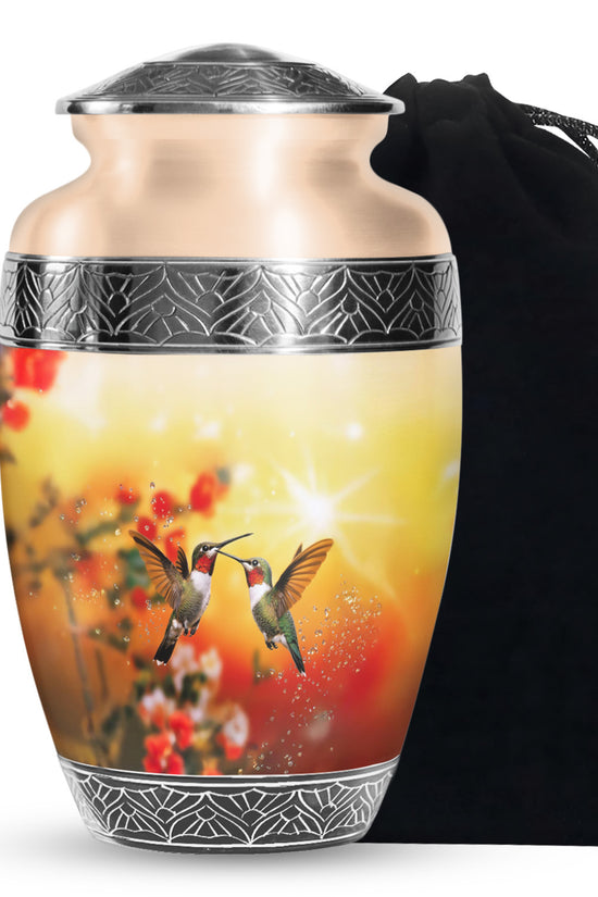 Nature Hummingbird Funeral Urn - Aluminium Memorial Urn For Loved Ones