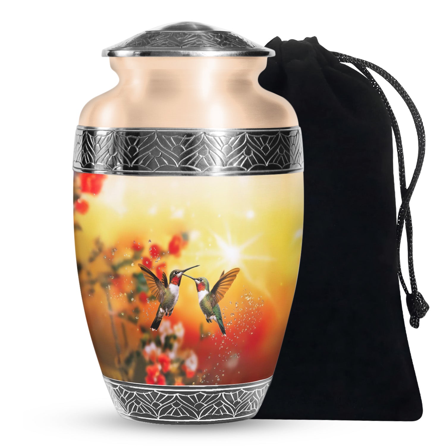 Nature Hummingbird Funeral Urn - Aluminium Memorial Urn For Loved Ones