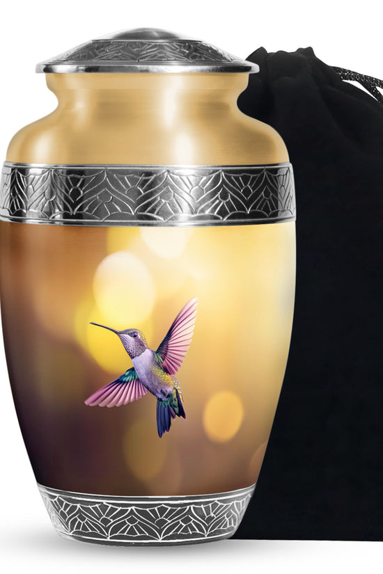Hummingbird Memorial Urn - Gloden Cremation Urn For Male & Female