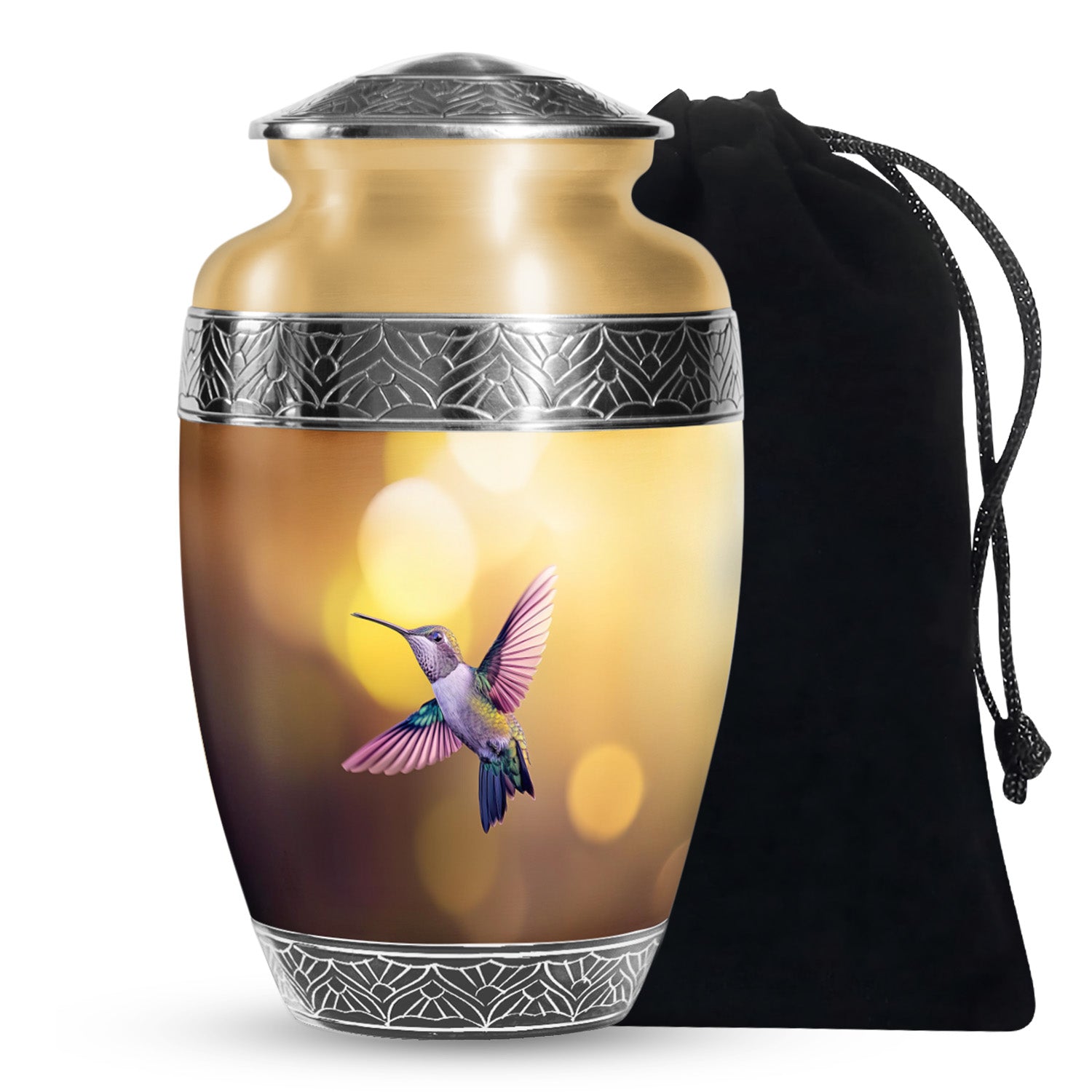 Hummingbird Memorial Urn - Gloden Cremation Urn For Male & Female