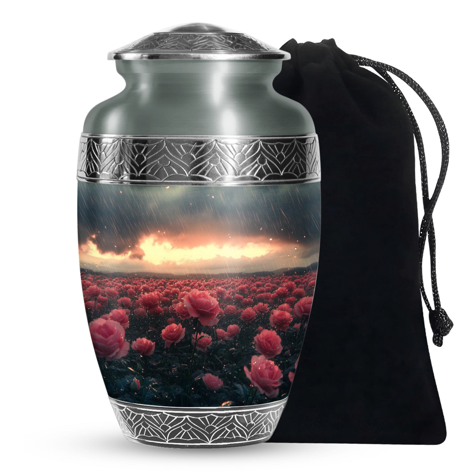 Red Rose Sunset Memorial Urn – Memorial Urn For Human Ashes