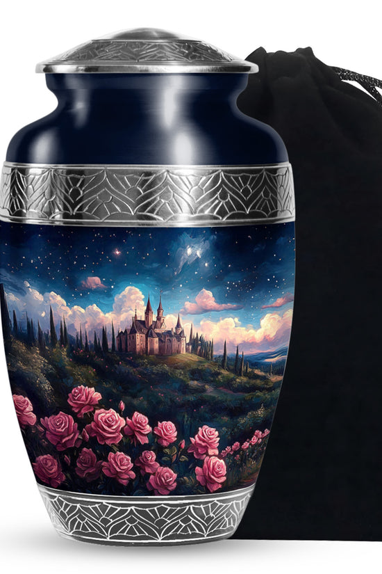 Rose Garden Memorial Urn – Artistic Castle Urn for Adult Male & Female Ashes