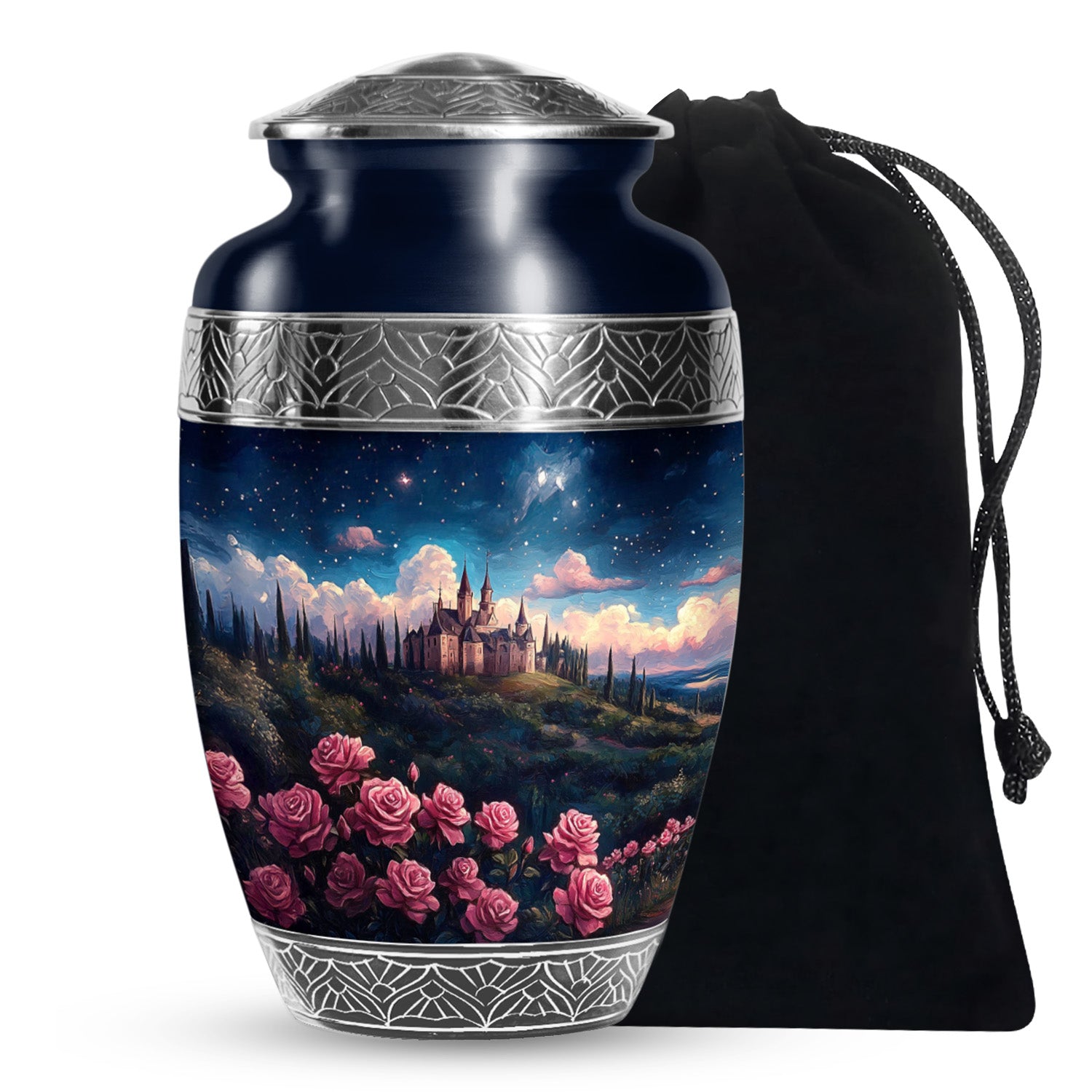 Rose Garden Memorial Urn – Artistic Castle Urn for Adult Male & Female Ashes