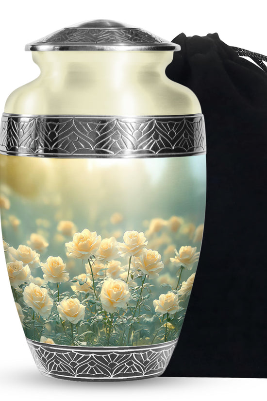 Golden Yellow Rose Memorial Urn – Cremation Urn For Mom & Dad