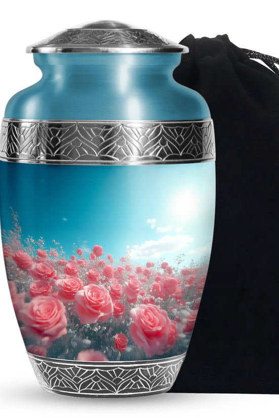 Blush Pink Roses Cremation Urn - Memorial Urn For Loved Ones