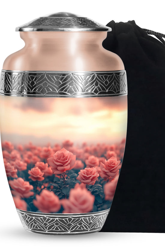 Rose Garden Funeral Urn - Beautiful Sunset Memorial Urn Adult Ashes