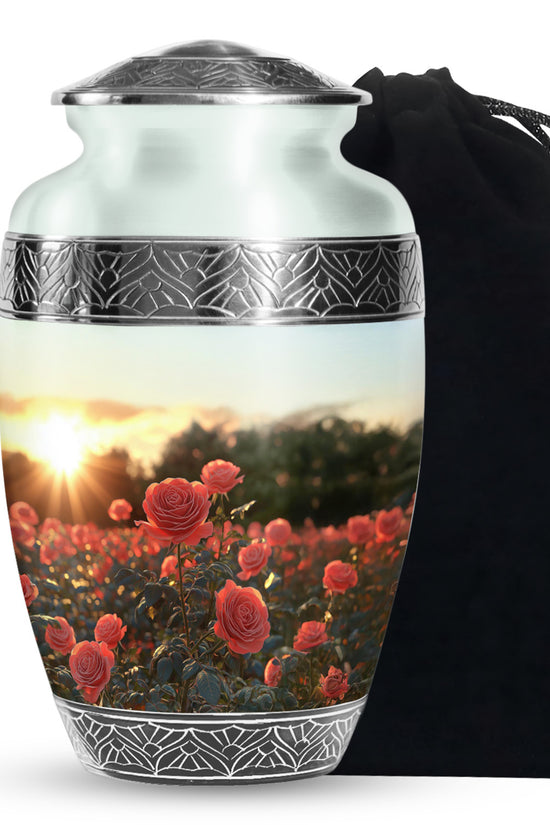 Rose Garden Funeral Urn - Decorative Memorial Urn For Women