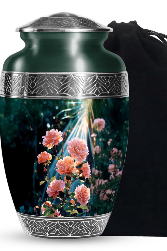 Rose Cremation Urn - Artistic Rose Memorial Urn For Adult Ashes