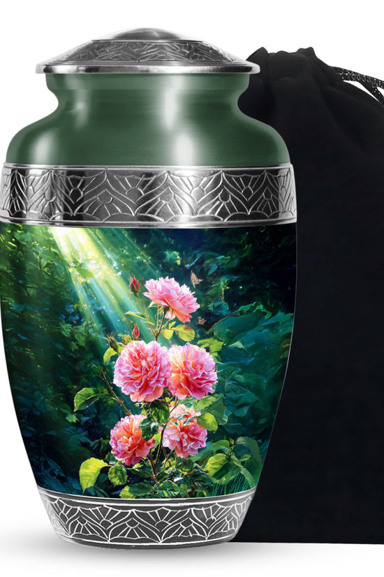 Pink Memorial Urn For Ashes - Green Funeral Urn For Loved Ones