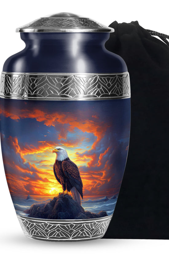 Bald Eagle Cremation Urn For Men - Bird Funeral Urn For Ashes